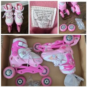 Disney Princess Adjustable Roller Skates Girls Size Y10–Y13 Switcher Inline Quad